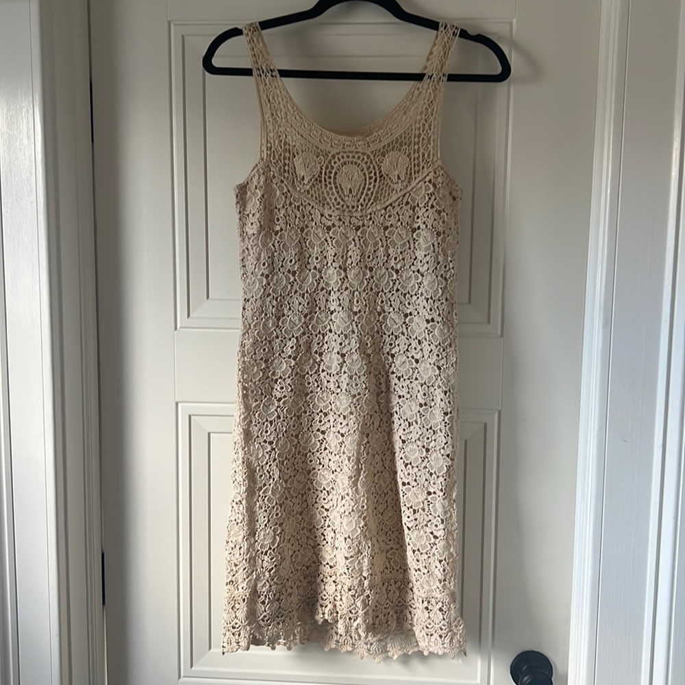 Off white crochet dress from Anthropologie in size Small